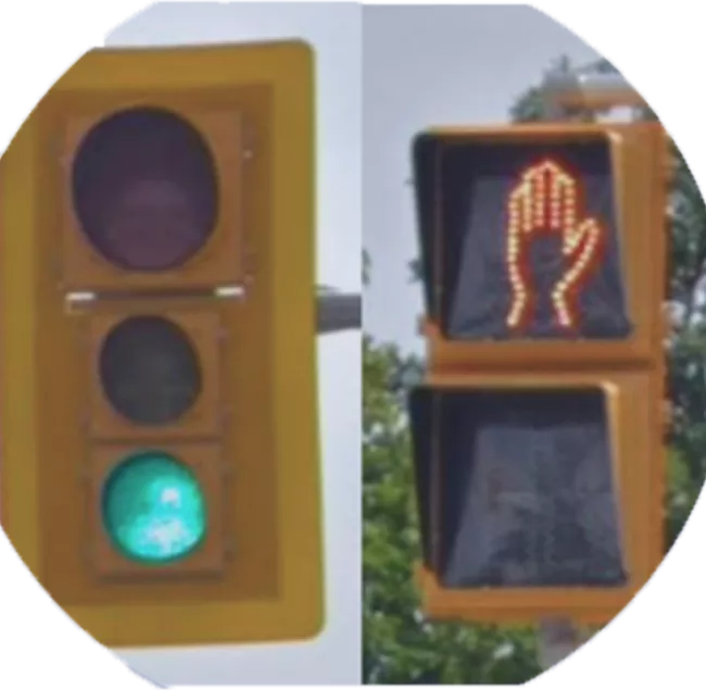 traffic signal and crosswalk signal