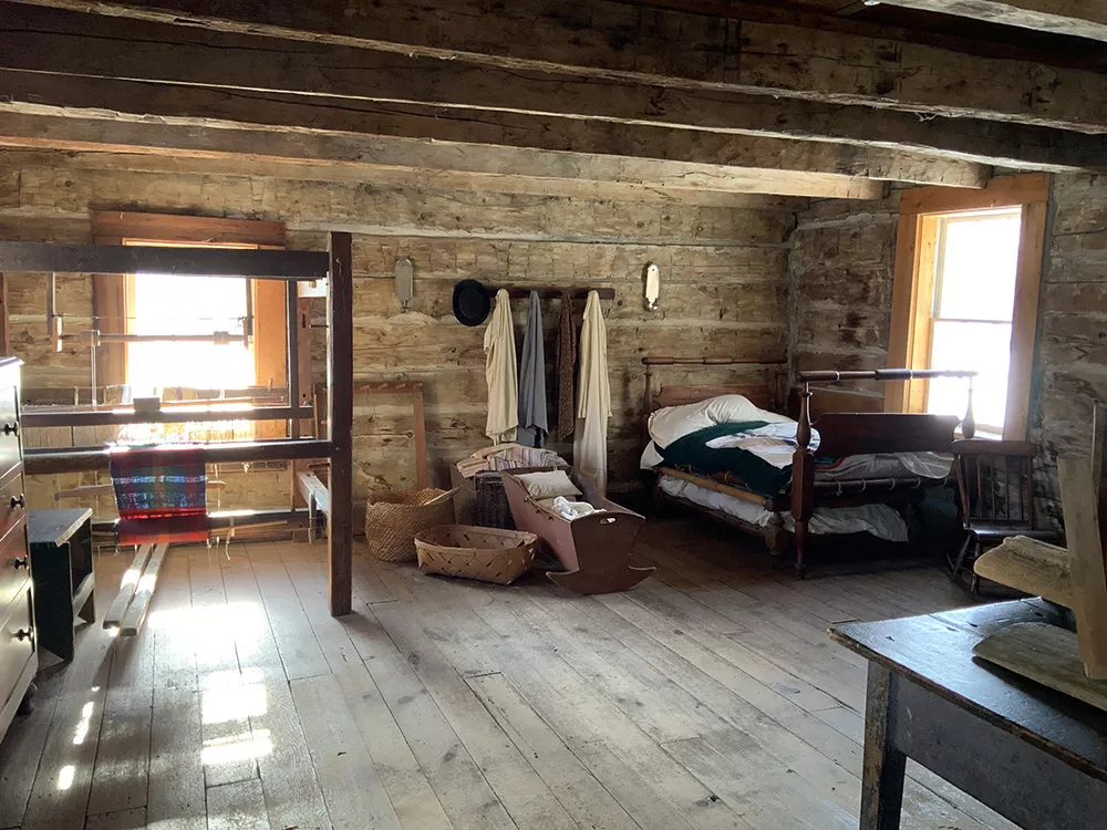 log cabin interior