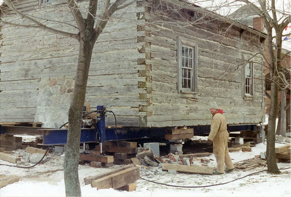 log cabin exterior